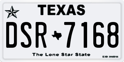TX license plate DSR7168