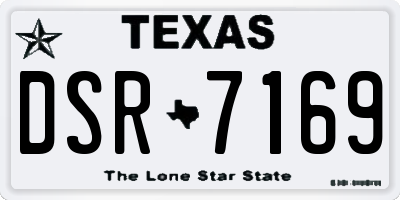 TX license plate DSR7169