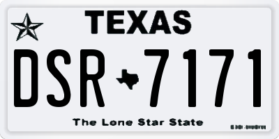 TX license plate DSR7171