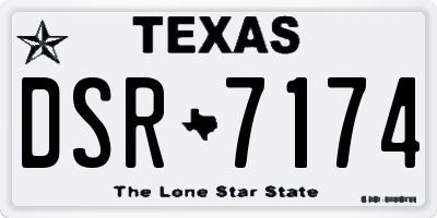 TX license plate DSR7174