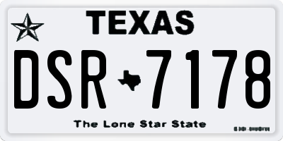 TX license plate DSR7178