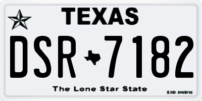 TX license plate DSR7182