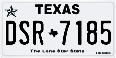 TX license plate DSR7185