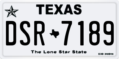 TX license plate DSR7189