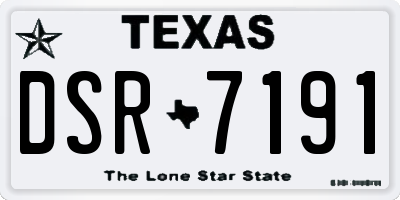 TX license plate DSR7191