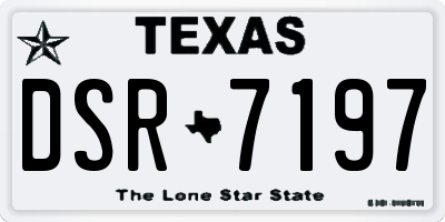 TX license plate DSR7197