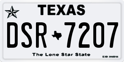 TX license plate DSR7207
