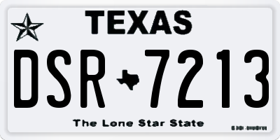 TX license plate DSR7213