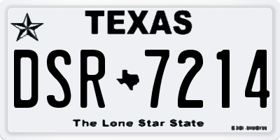 TX license plate DSR7214