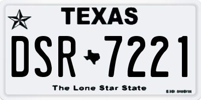 TX license plate DSR7221
