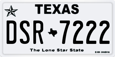 TX license plate DSR7222