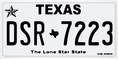 TX license plate DSR7223