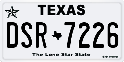 TX license plate DSR7226