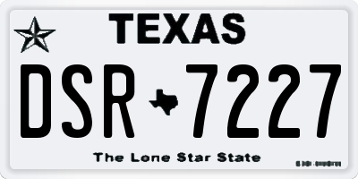 TX license plate DSR7227