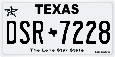 TX license plate DSR7228