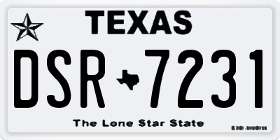 TX license plate DSR7231