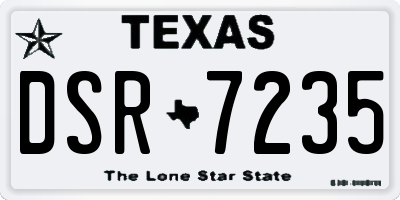 TX license plate DSR7235