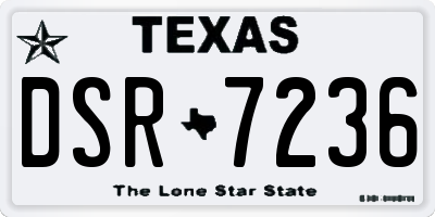 TX license plate DSR7236