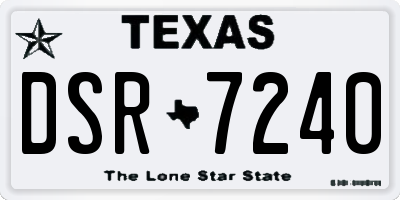 TX license plate DSR7240