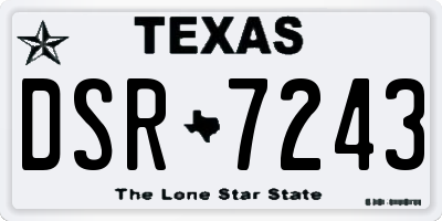 TX license plate DSR7243