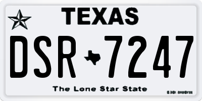 TX license plate DSR7247