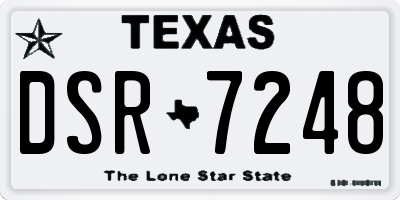 TX license plate DSR7248