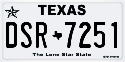 TX license plate DSR7251