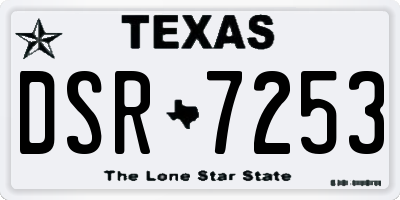TX license plate DSR7253