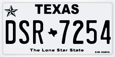 TX license plate DSR7254