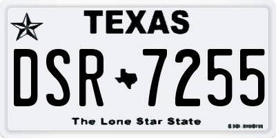 TX license plate DSR7255