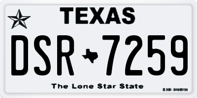 TX license plate DSR7259