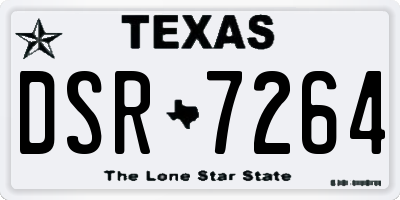 TX license plate DSR7264