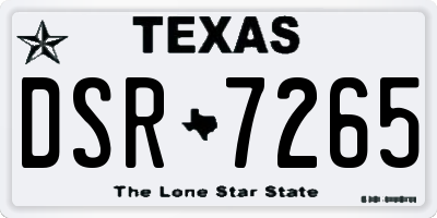 TX license plate DSR7265