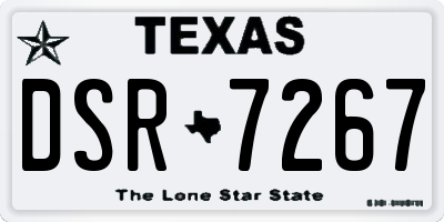 TX license plate DSR7267
