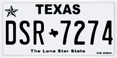 TX license plate DSR7274