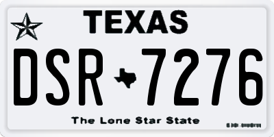 TX license plate DSR7276
