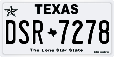 TX license plate DSR7278