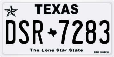 TX license plate DSR7283