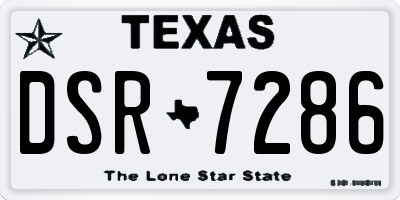 TX license plate DSR7286
