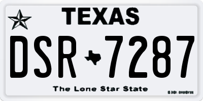 TX license plate DSR7287