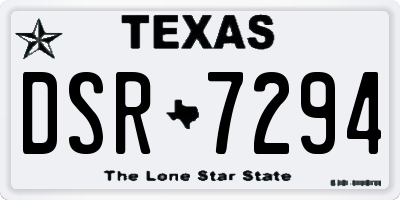 TX license plate DSR7294