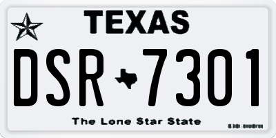 TX license plate DSR7301