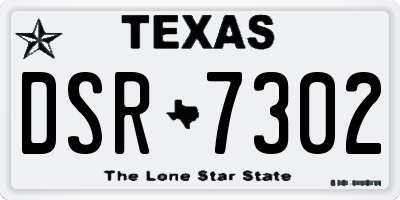 TX license plate DSR7302