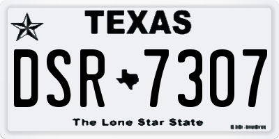 TX license plate DSR7307
