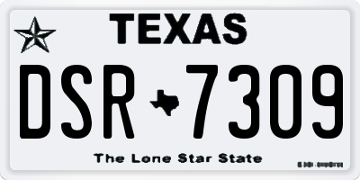 TX license plate DSR7309