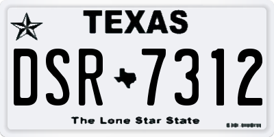 TX license plate DSR7312