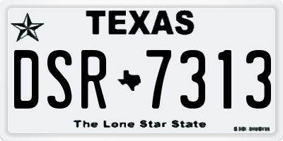 TX license plate DSR7313