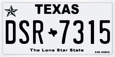 TX license plate DSR7315