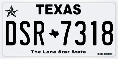 TX license plate DSR7318