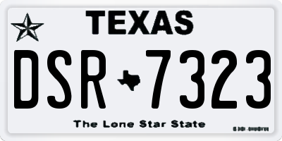 TX license plate DSR7323